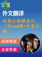 襯墊注射模設計（有cad圖+中英文翻譯）