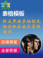 臥式單面多軸鉆孔組合機(jī)床液壓系統(tǒng)設(shè)計(jì)